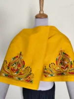 Premium Cotton Kantha Stitch Blouse Material yellow Colors - Image 3
