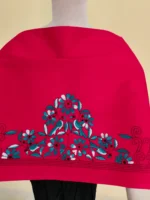 Premium Cotton  Kantha Stitch Blouse Material Red colour