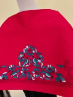 Premium Cotton  Kantha Stitch Blouse Material Red colour - Image 2