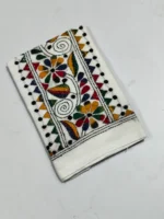 Kantha Work Blouse Piece - Multi-colored  Of-White - Image 3