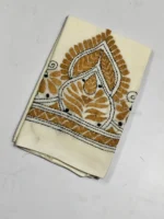 Kantha Work Blouse Material - Master color Threadwork  Base Of-White - Image 2