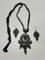 Black Terracotta Jewellery Set with Earrings