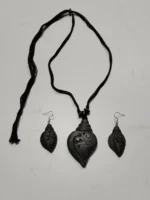 Black Terracotta Jewellery Set with Earrings