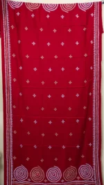 Woolen Shawl Gujarati Hand Work - Kantha Stitch (Red colour) - Image 4