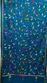 Kantha Stitch Woolen Shawl For Women (deep Sky colour) - Image 7
