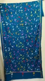 Kantha Stitch Woolen Shawl For Women (deep Sky colour) - Image 2