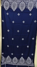 Gujarati Hand Work Kantha Stitch Woolen Shawl (Navy blue color) - Image 2