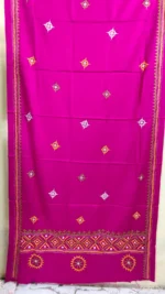 Woolen Shawl Kantha Stitch Gujarati Hand Work (Ranicolor) - Image 4