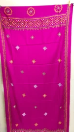 Woolen Shawl Kantha Stitch Gujarati Hand Work (Ranicolor) - Image 3
