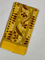 Yellow Cotton Kantha Stitch Blouse Piece - Image 2