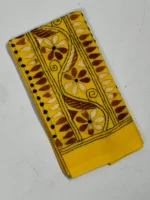 Yellow Cotton Kantha Stitch Blouse Piece - Image 3