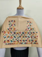 Premium Cotton Kantha Stitch Blouse Material – Handmade Flower design