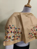 Premium Cotton Kantha Stitch Blouse Material – Handmade Flower design - Image 3