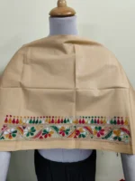 Premium Beige Cotton Kantha Stitch Blouse Material - Image 4
