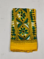 Yellow Cotton Kantha Stitch Blouse Piece - Image 2