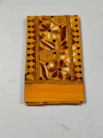 Yellow Cotton Kantha Stitch Blouse Piece - Image 2