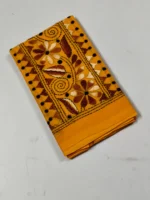 Yellow Cotton Kantha Stitch Blouse Piece - Image 3