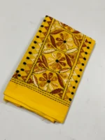 Cotton Kantha Stitch Blouse Piece Yellow color - Image 2