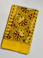 Cotton Kantha Stitch Blouse Piece Yellow color - Image 2