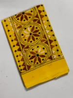 Cotton Kantha Stitch Blouse Piece Yellow color - Image 3