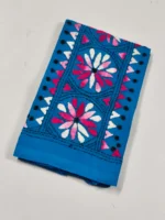 Hand Embroidered Kantha Stitch Cotton Blouse Piece Material - Image 2