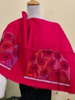 Premium Red rose color Cotton Blouse Material Multicolor Threadwork - Image 4