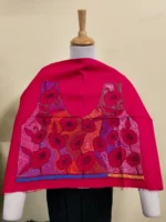 Premium Red rose color Cotton Blouse Material Multicolor Threadwork - Image 7