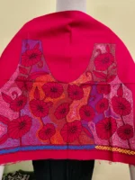 Premium Red rose color Cotton Blouse Material Multicolor Threadwork - Image 2