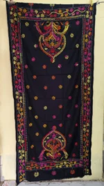 Kantha Stitch Woolen Shawl (black colour)