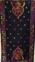 Kantha Stitch Woolen Shawl (black colour) - Image 6