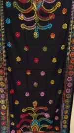 Kantha Stitch Woolen Shawl for Women (black) - Image 5