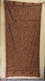 Kantha Woolen Shawl For Women (brown colour)