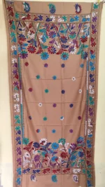 Bengali Hand Work Kantha Stitch Woolen Shawl  (Beige colour ) - Image 4