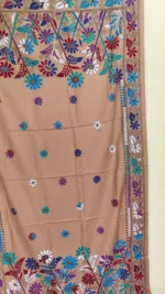 Bengali Hand Work Kantha Stitch Woolen Shawl  (Beige colour ) - Image 3