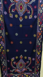 Kantha Stitch Woolen Shawl (navy blue) - Image 4