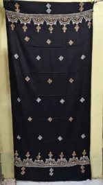 Gujarati Hand Work Kantha Woolen Shawl for Women (black)