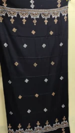 Gujarati Hand Work Kantha Woolen Shawl for Women (black) - Image 4