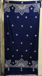 Woolen Shawl Kantha Stitch - Gujarati kichu work Navy blue