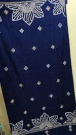 Woolen Shawl Kantha Stitch - Gujarati kichu work Navy blue - Image 2