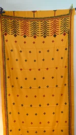 Gujarati Hand Work Kantha Stitch Woolen Shawl  (yellow colour) - Image 4