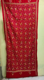 Kantha Woolen Shawl For Women (red colour) - Image 4