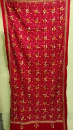 Kantha Woolen Shawl For Women (red colour) - Image 5