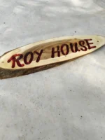 Wooden Carved Surname Name Plate (Roy House)