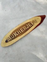 Wooden Carved Surname Name Plate (Mukherjee,s) - Image 3