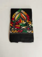 Black Kantha Blouse Piece Multi Colour Thread Work