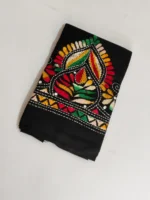 Black Kantha Blouse Piece Multi Colour Thread Work - Image 5
