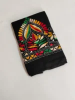 Black Kantha Blouse Piece Multi Colour Thread Work - Image 6