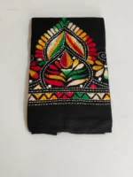 Black Kantha Blouse Piece Multi Colour Thread Work - Image 4