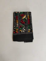 Kantha Stitch Blouse Piece - Multicolor Threadwork (Black)