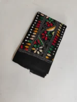 Kantha Stitch Blouse Piece - Multicolor Threadwork (Black) - Image 2